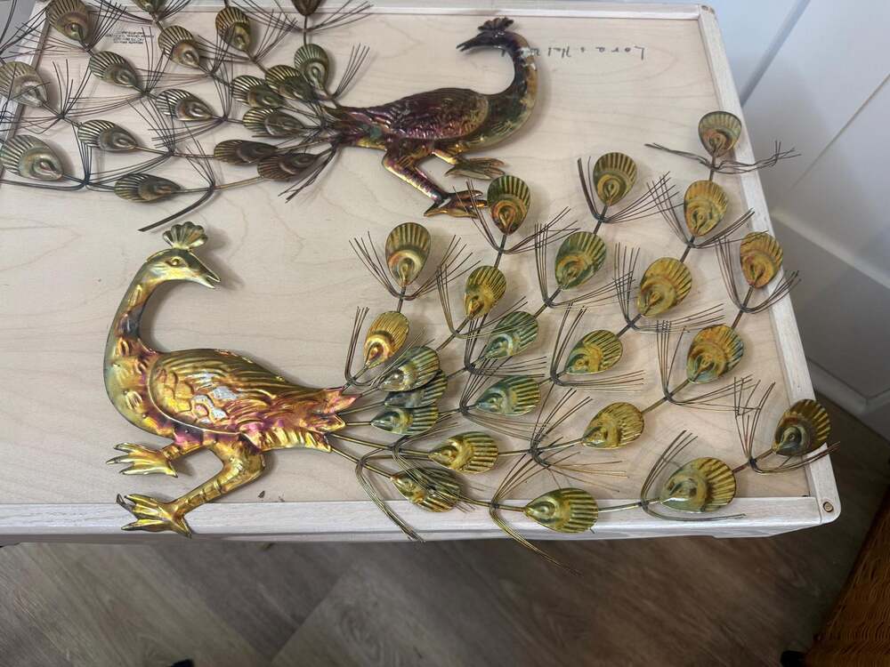 Vintage Metal Peacock Wall Hanging